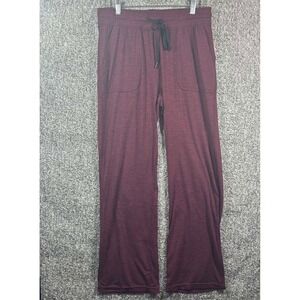 Joggers Lounge Pants Drawstring Pockets - Burgundy Womens Medium‎ Casual Comfy